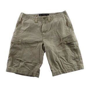 EXPRESS Shorts Men's Cargos 100% Cotton Solid Button Closure Pockets Brown 36